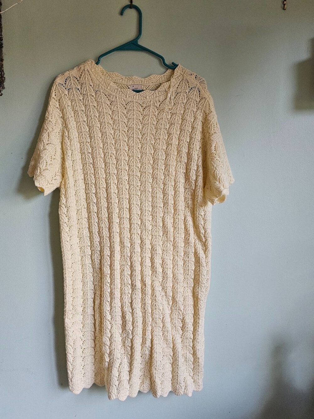 NWT A New Day Cream Knitted Shirt Dress Size L